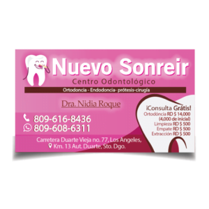 tarjeta de presentación para centro odotológico