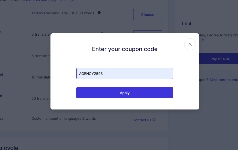 Cupon de descuento weglot noviembre 2025 Cupón exclusivo Weglot noviembre 2025: 15 % de descuento de por vida + 3 meses gratis
